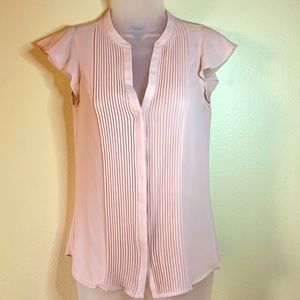 H&M Conscious - Pale Rose Pintuck Button Down Blouse - Sz. 2